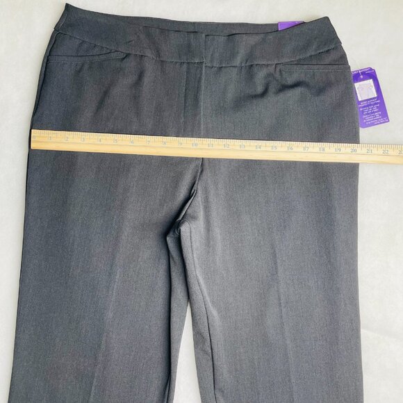 NWT Investments Womens Gray Slimming Front Panel Flared Leg Dress Pants Sz 14L - Picture 3 of 9